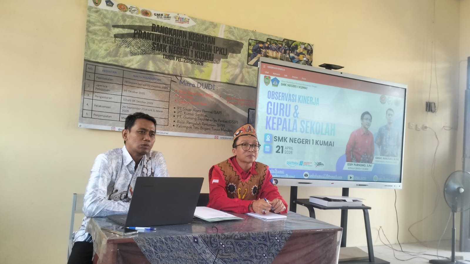 Tingkatkan Mutu Pendidikan, Pengawas SMK Kotawaringin Barat Lakukan Observasi Kinerja di SMKN 1 Kumai